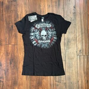 Tapout Graphic T Shirt Womens L Black Y2K Skater Grunge 2000s Emo Skulls MMA NWT